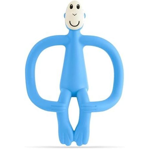 Matchstick Monkey, Anneau De Dentition Et Applicateur De Gel Original, Silicone, Facile À Saisir, Sans Bpa, À Partir De 3 Mois, 10,5 Cm, Singe Bleu Clair