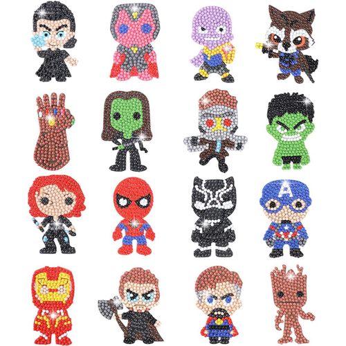Kit De Peinture Diamant Super-Héros Marvel Pour Enfants, 16 Pièces