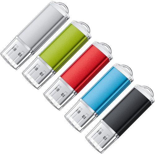 ChenQuanSarl-Lot De 5 Clés Usb 4 Go - En Métal - Multicolore - Mini Lecteur Flash Usb Avec Bouton Pour Barre De Son, Projecteur, Tv, Voiture, Pc, Radio