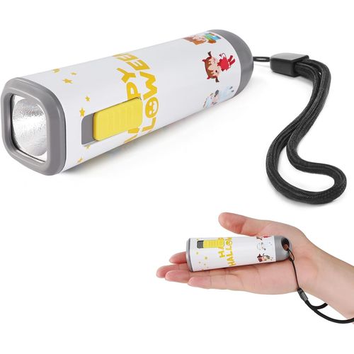 CLOUDDS_Lampe De Poche Pour Enfants,Petite Lampe Led 1W Avec 3 Piles Aaa,Mini Lampe Torche,Jouet Cadeau Pour Enfants,Blanc