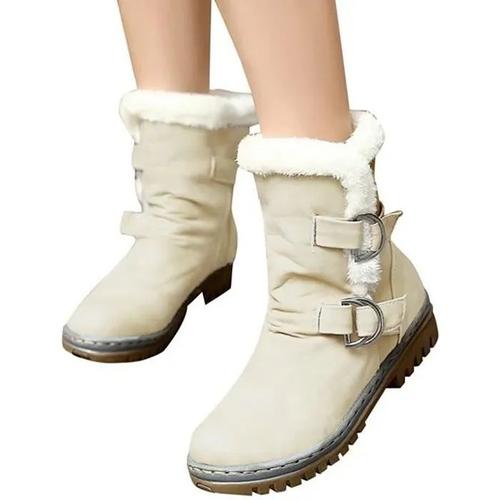 Femmes Bottines Automne Hiver Bottes De Neige Cheville Chaudes Chaussures Plates Mode Casual Snow Couleurs Multiples - 34