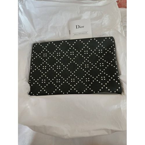 Pochette Dior noire cloutée en polyuréthane