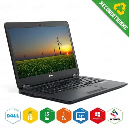 Ordinateur portable Dell Latitude E7470 i5-6ème 16Go 1To NVME 14" win10Pro avec Sacoche + Clé USB 32 Go - Reconditionné