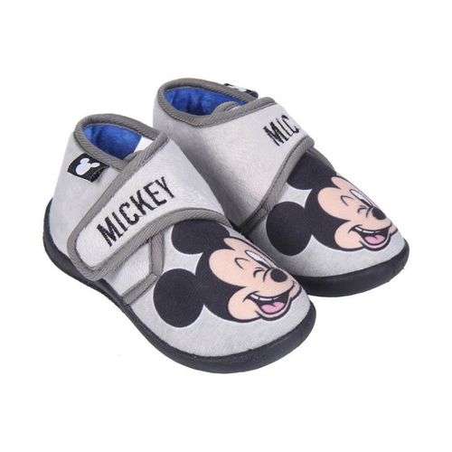 Chaussons Demi Botte Mickey Avec Semelle Antidérapante Gris Taille