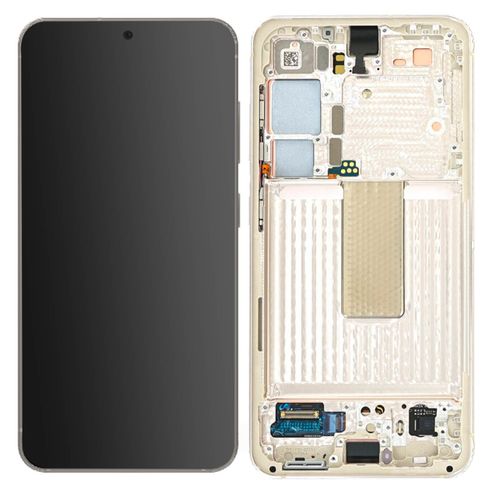 Écran Complet Officiel Pour Samsung S23 Vitre Tactile Et Châssis Crème