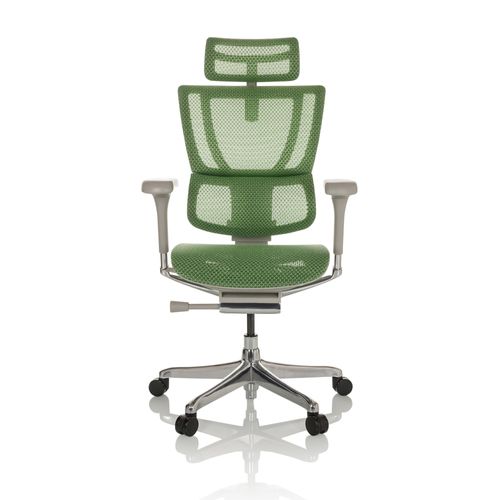 Chaise De Bureau / Fauteuil De Direction Ergohuman Slim I G Tissu Maille Vert Hjh Office