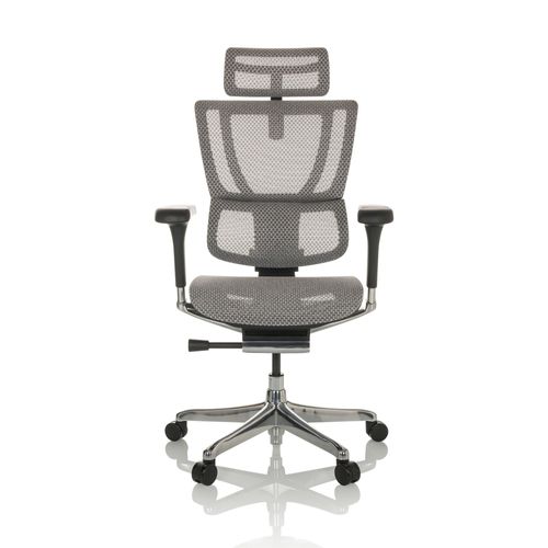 Chaise De Bureau / Fauteuil De Direction Ergohuman Slim I Tissu Maille Gris Clair Hjh Office