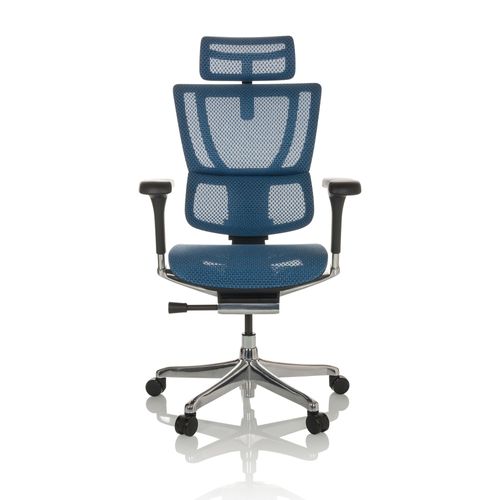 Chaise De Bureau / Fauteuil De Direction Ergohuman Slim I Tissu Maille Bleu Hjh Office