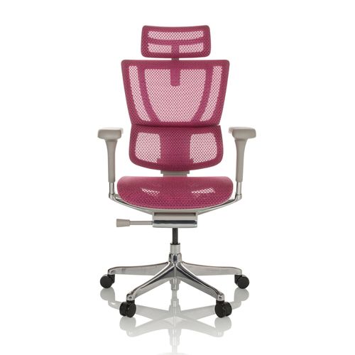 Chaise De Bureau / Fauteuil De Direction Ergohuman Slim I G Tissu Maille Rose Hjh Office