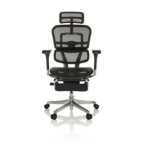 Chaise De Bureau / Fauteuil De Direction Ergohuman Plus Legpro I Tissu Maille Noir Hjh Office