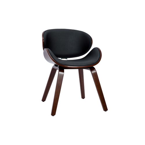 Chaise Design Noir Et Bois Foncé Noyer Walnut