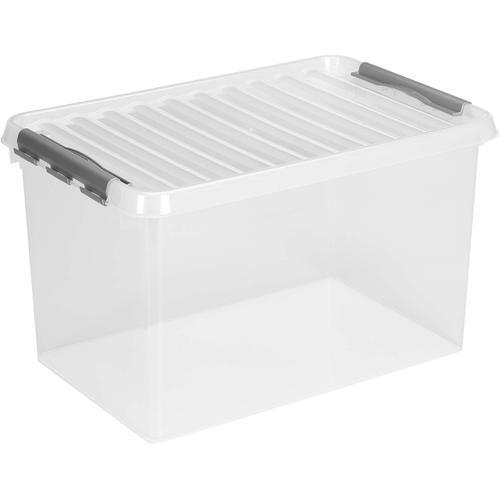 Boite plastique transparente (H)340x(L)600x(l)400mm fermeture gris (SUNWARE QLINE Box 62L)