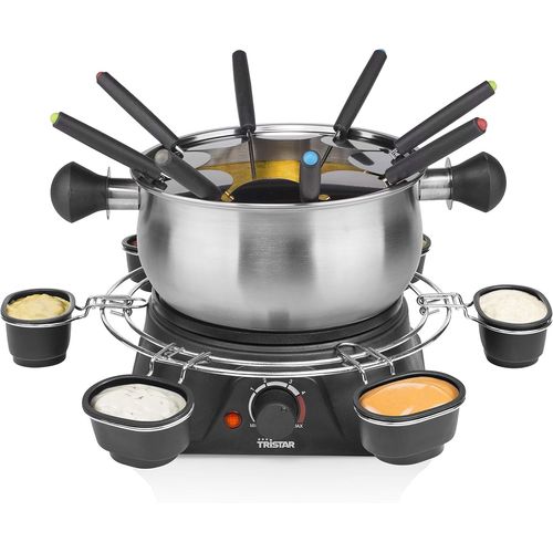 YEMAESRE-Appareil À Fondue Électrique - Pour Tous Types De Fondues - Thermostat Réglable - Pour 8 Personnes - 1,5 L - Fourchettes Incluses
