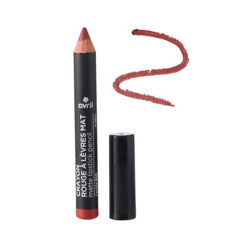 Avril - Crayon Rouge À Lèvres Mat Certifié Bio - Acajou 