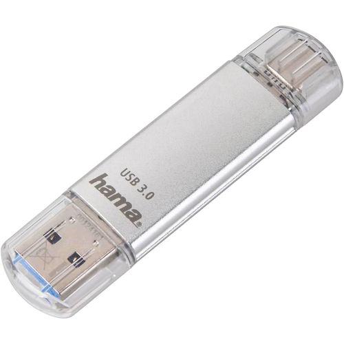LETNERNY-C-Laeta Clé Usb 3.1 Gen 1 - Flash Drive 128 Go, Vitesse Jusqu'À 40 Mo/S, Clef Avec Connecteurs Usb A & Usb C, Pour Pc/Mac/Tablette Et Smartphone - Argentée