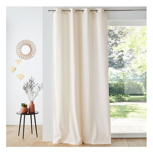 La Redoute IntÃ©rieurs - Rideau lin/coton oeillets, TaÃ¯ma  - Beige