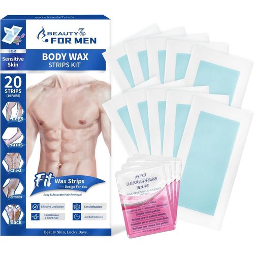 Letnerny-Bande De Cire Homme Pour Corps Épilation 20 Bandes De Cire Froide + 4 Après L'épilation Lingettes Epilation Homme 3 Secondes Pour Une Épilation Rapide