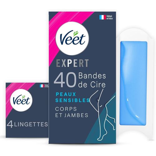 Letnerny-Expert - 40 Bandes De Cire Froide Corps & Jambes - Peaux Sensibles - Finition Parfaite - Epilation Longue Durée 