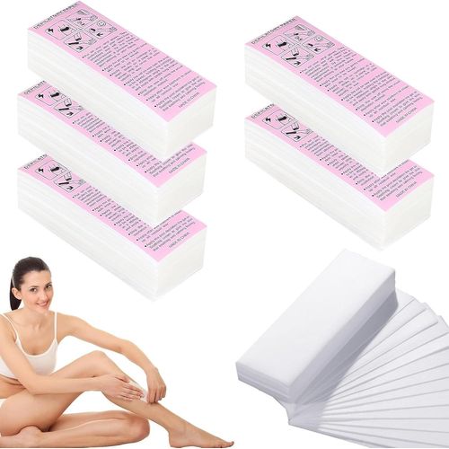 Letnerny-Lot De 500 Bandes D'épilation En Non-Tissé Pour Cire C Et Pâte À Sucre, Douces Pour La Peau Et Résistantes À La Déchirure, Pour Tout Type D'épilation Sur Les Jambes, La Poitrine, Le Dos, Les