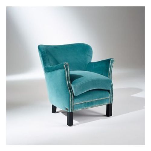 Robin Des Bois - Max - Fauteuil Club Cloutã© En Velours  - Bleu