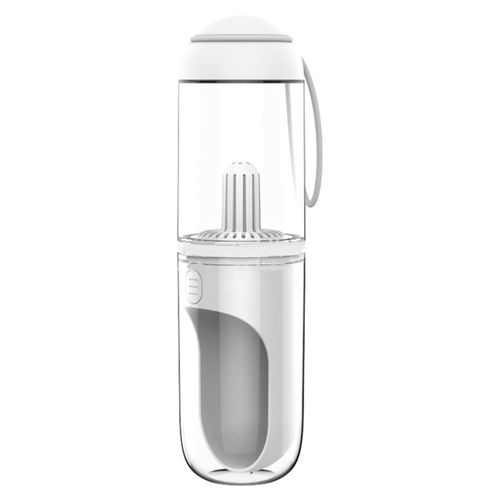 Bouteille D'eau Portable Multifonction Pour Chien, Sans Bpa, Distributeur D'eau Pour Animaux De Compagnie, Pour Promenades, Voyages En Plein Air, 330 Ml, Blanc