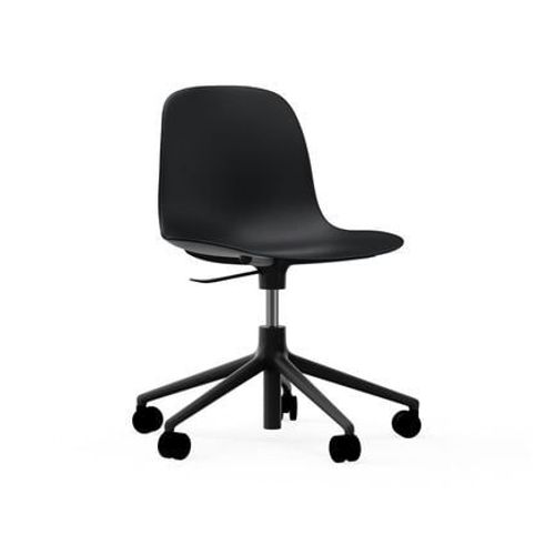 Normann Copenhagen - Chaise Pivotante Ã  Roulettes Form  - Noir - Aluminium Noir  - Noir