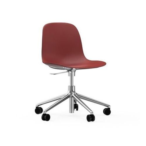 Normann Copenhagen - Chaise Pivotante Ã  Roulettes Form  - Rouge - Aluminium  - Rouge