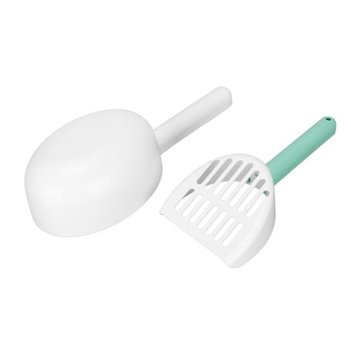 Pelle A Litiere Pour Chat Avec Trou De Fuite De 7 Mm, Pelle A Crottes De Chat Amovible Et Pratique Avec Tamis Pour Bac A Litiere Pour Chat, Verte