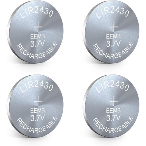 BAERTMY-4Pack Lir2430 Batterie Rechargeable 3.7V Li - Ion Bouton Batterie Pièce De Monnaie Batterie Pour Casque Montres Wearables