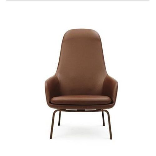 Normann Copenhagen - Fauteuil Era Dossier Haut Avec Structure En Bois - Noyer/ Tango Cuir 41598  - Marron