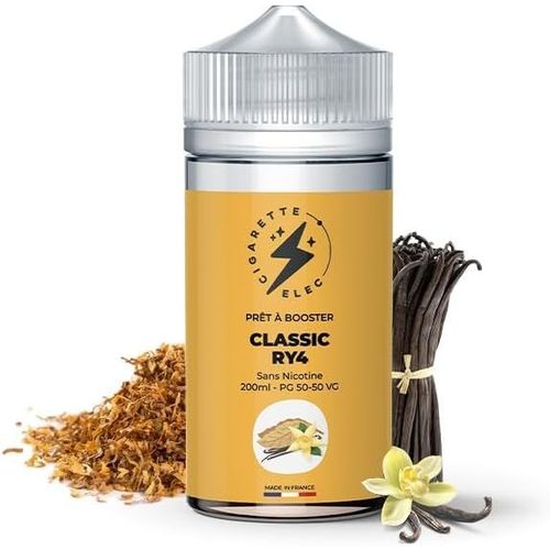BAERTMY-E-Liquide Classic Ry4 (Tabac Blond/Vanille)-200 Ml-Sans Nicotine-Sans Tabac