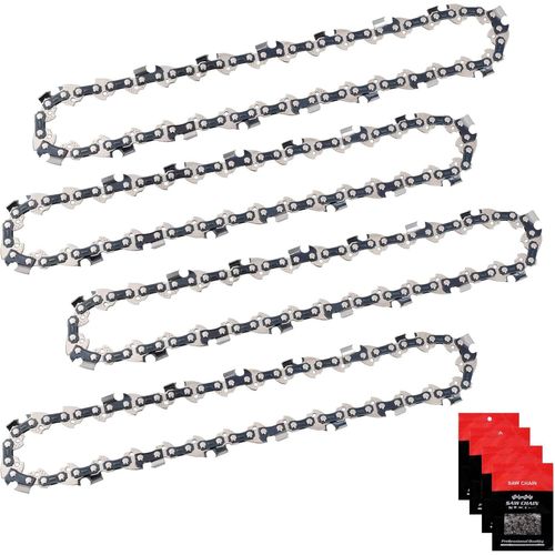 BAERTMY-Lot De 4 Chaînes De Tronçonneuse 35 Cm 3/8"" Lp 1,3 Mm 50 Maillons D'Entraînement Compatibles Avec Dynamac Dy15E, Efco E115, 36170000050 Ms 170,171,180,181,190T, 192T, 009