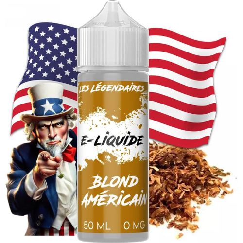 BAERTMY-E-Liquide 50Ml Saveur Tabac Blond Américain-Les LegendairesE-Cigarette-Sans Nicotine Ni Tabac