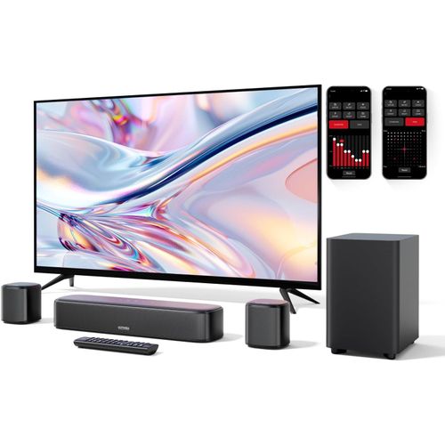 NAERYUT-5.1Ch Soundbar,Tv Soundbar With Subwoofer And 2 Surround Speakers,Sound Bars With Virtual Surround Sound System For Tv,App Control,For Home Cinema,Aura A30