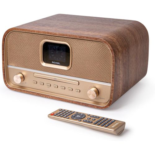 NAERYUT-Amber Compact Retro All-In-One Hifi System With Cd Player,Dab/Dab+,Bt Audio Streaming,40W Rms,Usb Playback&Charging,Fm Radio With Rds,Color Display,Clock And Alarm,