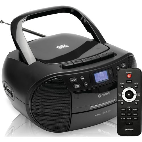 NAERYUT-Portable Cd Player Dab&Cassette Player/Dab&Cd Radio/Clock&Dual Alarm/Fm Radio/Aux In/Usb/Mains Power Or Battery/Tdc280
