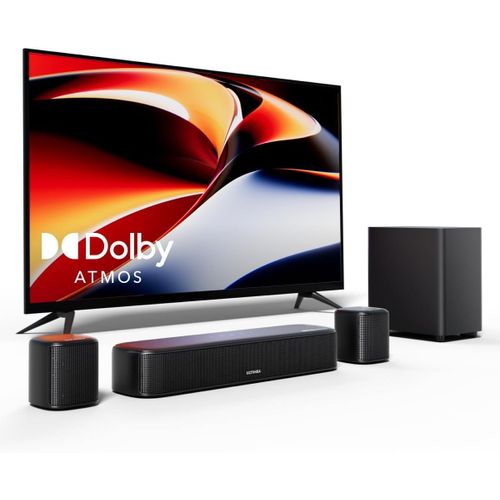 NAERYUT-5.1Ch Soundbar With Dolby Atmos,Tv Surround System,Sound Bars For Home Cinema,2 Surround Speakers,Hdmi Earc/Opt/Aux/Bt,App Control,Aura A50 Pro