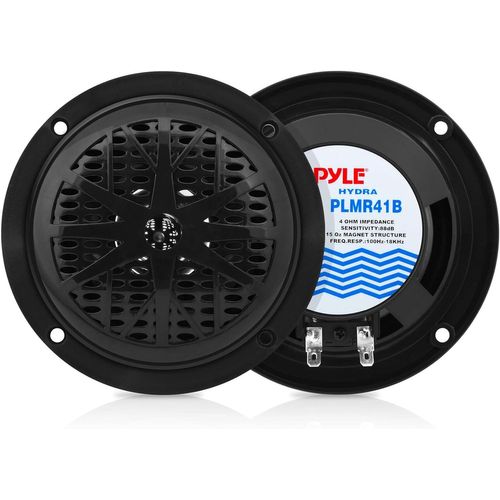 NAERYUT-10Cm Double Marine Speakers-Weatherproof And Waterproof Outdoor Speaker System With Polyprone Cone-Fabric Surround And Low Profile Design-1 Pair-Black