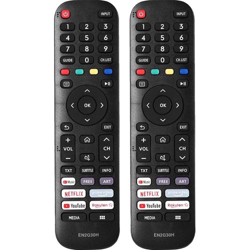 NAERYUT-Paquet De 2 En2G30H Télécommande De Remplacement Compatible Avec La Télécommande Du Télév ur H nse Vidaa