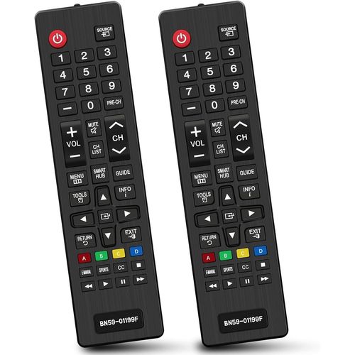 NAERYUT-2 Pièces Télécommande Smart Tv,Bn59-01199F,Télécommande Universelle Tv,Pour Tous Les Télév urs Intelligents Led Lcd Hdtv,Noir
