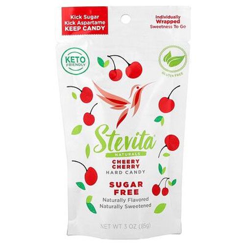 Stevita, Naturals, Bonbons Durs Sans Sucre, Cerise Et Cerise, 85 G