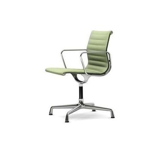 Vitra - Chaise En Aluminium - Ea 104 - Poli - Hopsak - Ivoire/Forest  - Vert