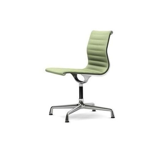 Vitra - Chaise En Aluminium - Ea 101 - Chromã© - Hopsak - Ivoire/Forest  - Vert