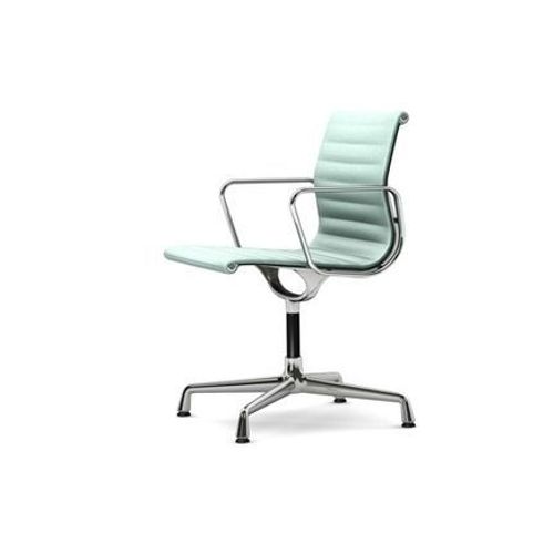 Vitra - Chaise En Aluminium - Ea 104 - Chromã© - Hopsak - Menthe/Ivoire  - Vert