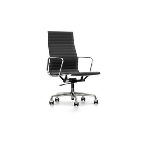 Vitra - Chaise En Aluminium - Ea 119 - Chromã© - Hopsak - Gris Foncã© - Roulettes Pour Sols Durs  - Gris