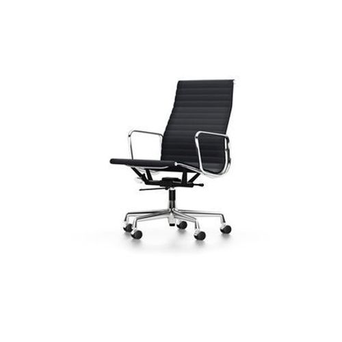 Vitra - Chaise En Aluminium - Ea 119 - Poli - Hopsak - Noir - Roulettes Pour Sols Durs  - Noir