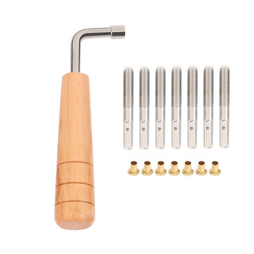 7pcs Épingles D'accord Avec Clé D'accord En Forme De L Pour Cordes De Harpe De Lyre Et Autres Inst À Cordes Primitives