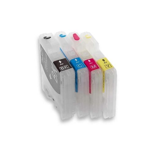 vhbw Lot de 4 cartouches d'encre de recharge Vide Multicolore compatible avec Brother MFC-295C, MFC-290C, MFC-255CW, MFC-250, DCP-J715W Imprimante, CISS (compatible)