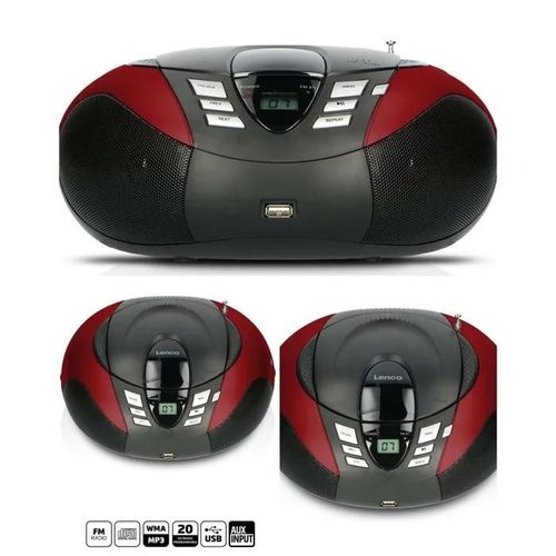 Radio FM Portable Lecteur CD/MP3/USB/Bluetooth ROUGE