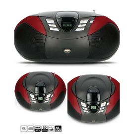 Radio FM Portable Lecteur CD/MP3/USB/Bluetooth ROUGE